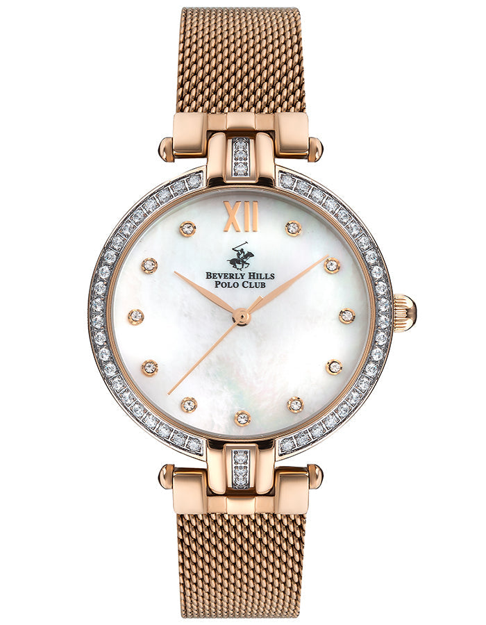 BEVERLY HILLS POLO CLUB Women's Analog White Mop Dial Watch - Premium from shopiqat - Just $38.500! Shop now at shopiqat